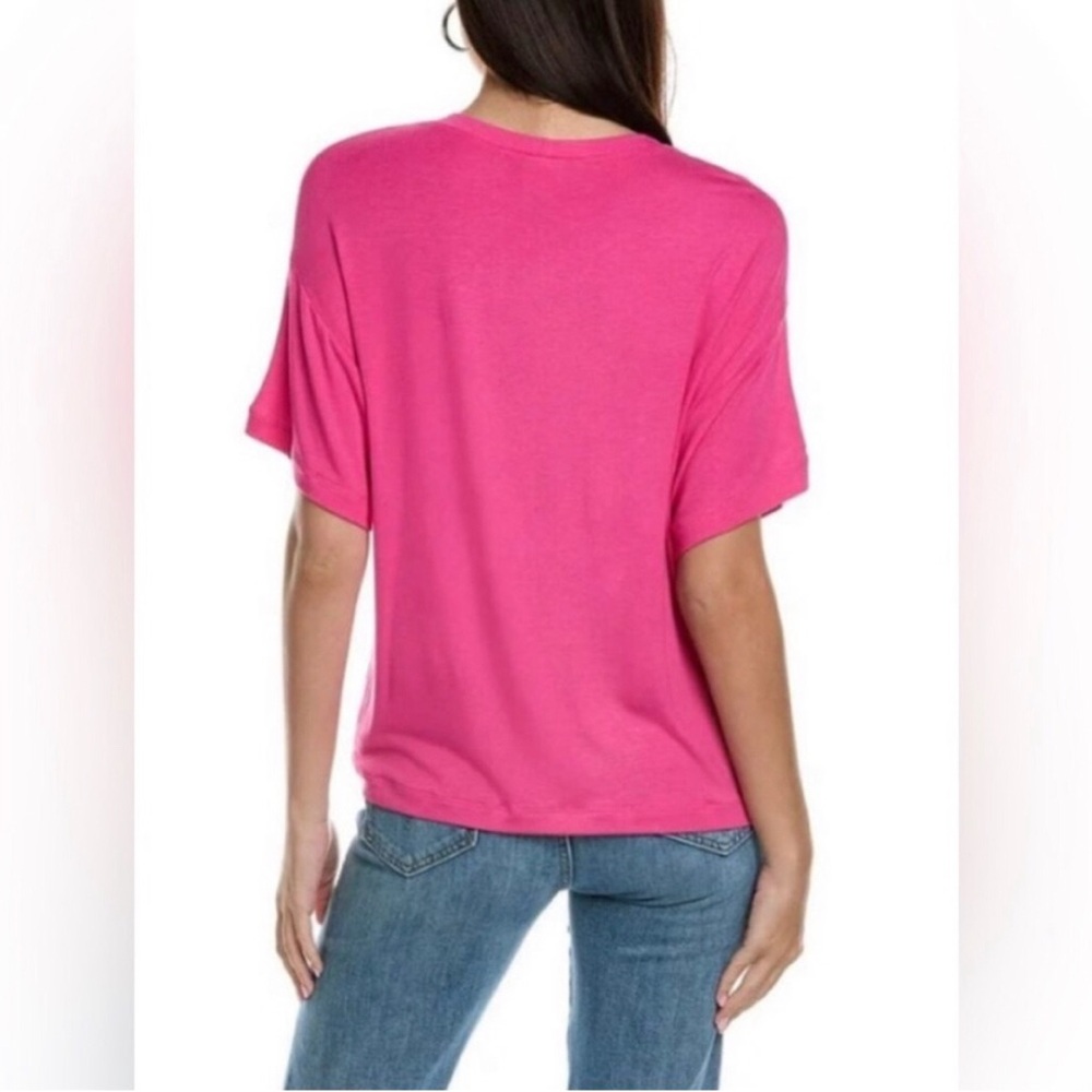 NWOT CAbi Relaxed Tee Crew Neck Hot Pink Oversized Cropped Summer Vacation M - Picture 4 of 10
